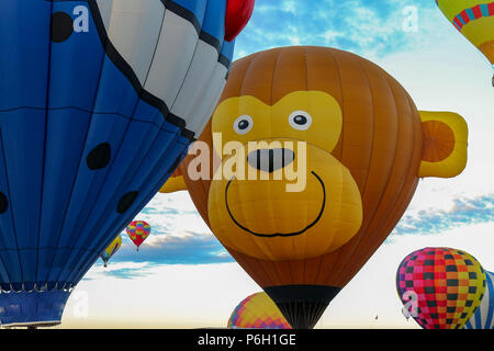 Character hot air balloons are my favorite.  This monkey shaped balloon photo was taken at the Albuquerque New Mexico International balloon festival Stock Photo