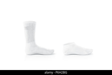 Blank white socks design mockup, isolated, clipping path. Pair sport ...