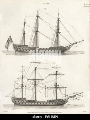 Rigging plans for sailing ships, 18th century Stock Photo - Alamy