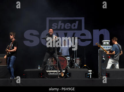 Rick Witter from Shed Seven performs on the main stage during the TRNSMT festival in Glasgow, Scotland. Stock Photo