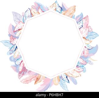 Vector boho tribal card invitation template with ornamental decorative elements Stock Vector