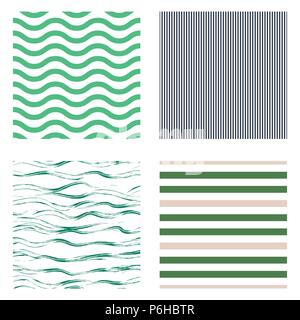 Pattern stripe seamless design set for wallpaper, fabric print and wrap paper. Stock Vector