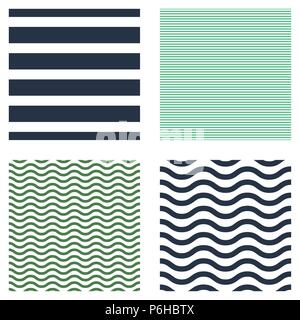 Pattern stripe seamless set design for wallpaper, fabric print and wrap paper. Stock Vector