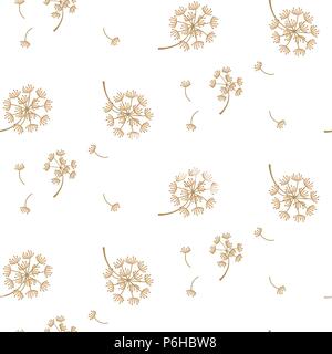 Simple dandelion flower pattern vector design. Stock Vector