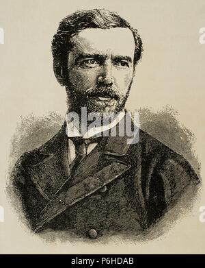 Sir Edward Baldwin Malet, 4th Baronet (1837 Ð 1908). British diplomat. Engraving. 19th century. Stock Photo