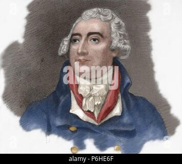 Philip James de Loutherbourg (1740-1812). English artist. Engraving in The Iberian Illustration, 1898. Colored. Stock Photo