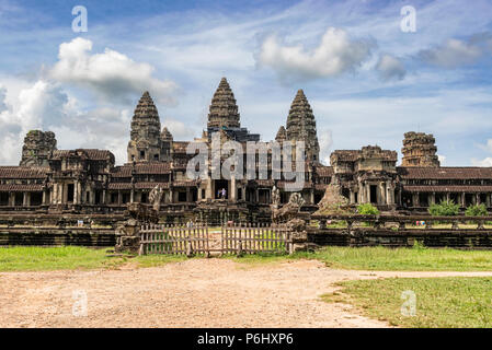 Angkor Wat, Cambodia - November 17, 2017: Ta Kou entrance to Angkor Wat temple complex in Cambodia. It is the largest religious complex in the world a Stock Photo