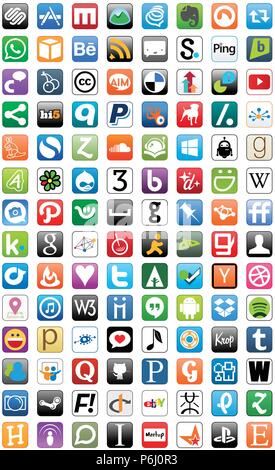 Social Media Network Buttons Button Set Stock Vector