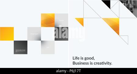 Set of modern design abstract templates. Creative business background with colourful triangles for promotion, banner, brand printing, business, decoration, branding Stock Vector