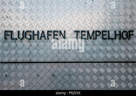 Berlin, Germany - june 2018: The Tempelhof International Airport / former airport building in Berlin, Germany Stock Photo