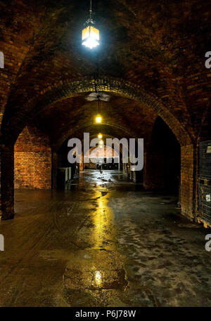 Wine cellar in Torley Wine company. Torley producing 21,5 million bottles of sparkling wine a year. Stock Photo