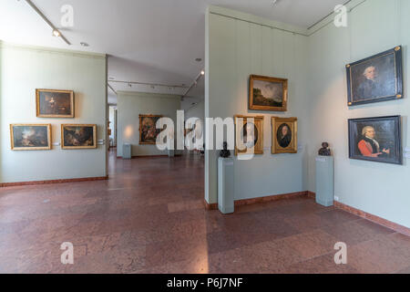 Interior of Hungarian National Gallery (Magyar Nemzeti Galeria), was established in 1957 as the national art museum. It is located in Buda Castle. Stock Photo