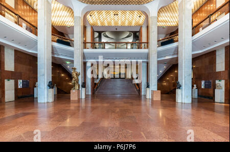 Interior of Hungarian National Gallery (Magyar Nemzeti Galeria), was established in 1957 as the national art museum. It is located in Buda Castle. Stock Photo