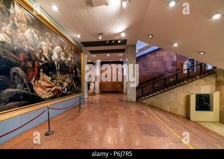 Interior of Hungarian National Gallery (Magyar Nemzeti Galeria), was established in 1957 as the national art museum. It is located in Buda Castle. Stock Photo