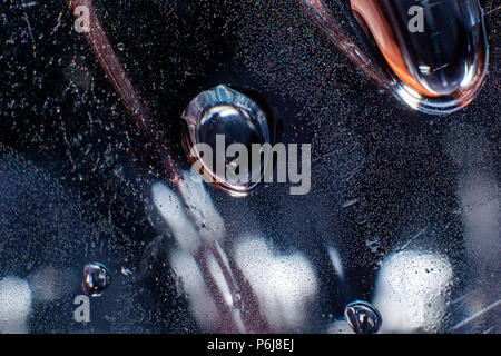 Water drops on glass window Stock Photo