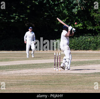 Brentwood Essex, 30th June 2018 Summer cricket Brentwood Cricket club 4th XI vs West Essex Cricket Club 3rd XI Brentwood won with 241 for 4.  Played at the Old County Ground Brentwood Credit Ian Davidson/Alamy Live News Stock Photo