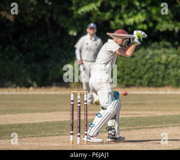 Brentwood Essex, 30th June 2018 Summer cricket Brentwood Cricket club 4th XI vs West Essex Cricket Club 3rd XI Brentwood won with 241 for 4.  Played at the Old County Ground Brentwood Credit Ian Davidson/Alamy Live News Stock Photo