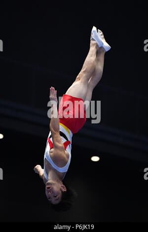 Takasaki Arena, Gunma, Japan. 30th June, 2018. Yasuhiro Ueyama, JUNE 30, 2018 - Trampoline : The Japanese World Trampoline Championship Trials Men's Final at Takasaki Arena, Gunma, Japan. Credit: MATSUO.K/AFLO SPORT/Alamy Live News Stock Photo