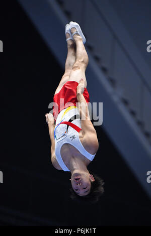 Takasaki Arena, Gunma, Japan. 30th June, 2018. Yasuhiro Ueyama, JUNE 30, 2018 - Trampoline : The Japanese World Trampoline Championship Trials Men's Final at Takasaki Arena, Gunma, Japan. Credit: MATSUO.K/AFLO SPORT/Alamy Live News Stock Photo