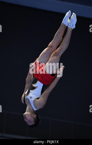 Takasaki Arena, Gunma, Japan. 30th June, 2018. Daiki Kishi, JUNE 30, 2018 - Trampoline : The Japanese World Trampoline Championship Trials Men's Final at Takasaki Arena, Gunma, Japan. Credit: MATSUO.K/AFLO SPORT/Alamy Live News Stock Photo