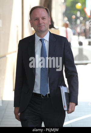 London, UK, 1st Jul, 2018. Simon Stevens Chief Executive of NHS seen arriving to the BBC Studios Broadcasting House Stock Photo