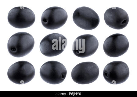 Black olives isolated on white background, collection Stock Photo