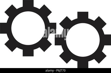 Isolated gears silhouette Stock Vector
