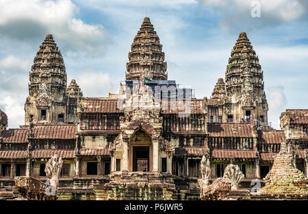 Angkor Wat, Cambodia - November 17, 2017: Ta Kou entrance to Angkor Wat temple complex in Cambodia. It is the largest religious complex in the world a Stock Photo