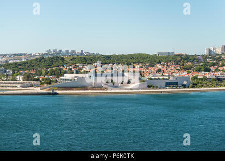 Lisbon, Portugal - May 19, 2017: View of the building of modern architecture, Champalimaud Foundation in Lisbon, Portugal. Biomedical private research Stock Photo