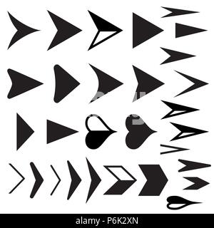 Arrow vector icons. Set of black vector arrows. Arrows vector collection. Vector and illustration Stock Vector