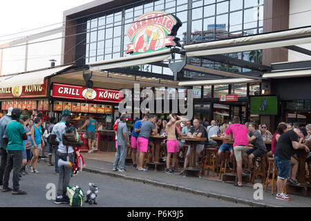 Mallorca tourism, El Arenal, famouse German touristic place, scene in the street nightlife Stock Photo