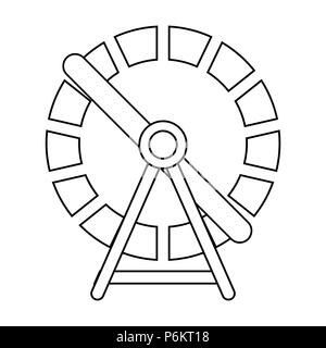 hamster wheel outline design isolated on white background Stock Vector