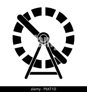 hamster wheel silhouette design isolated on white background Stock Vector