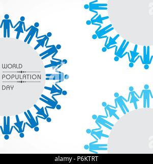 Illustration,Poster Or banner for World Population day Greeting Stock Vector
