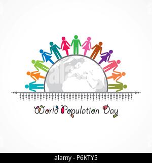 Illustration,Poster Or banner for World Population day Greeting Stock Vector