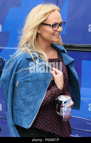 Emma Bunton seen outside Global Radio Studios as she says goodbye to friends.  She was carrying a Diet Coke can. - London  Featuring: Emma Bunton Where: London, United Kingdom When: 31 May 2018 Credit: WENN.com Stock Photo