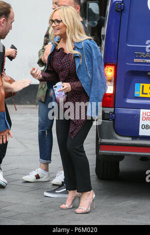 Emma Bunton seen outside Global Radio Studios as she says goodbye to friends.  She was carrying a Diet Coke can. - London  Featuring: Emma Bunton Where: London, United Kingdom When: 31 May 2018 Credit: WENN.com Stock Photo