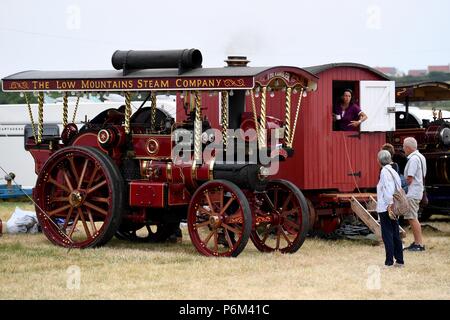 Dorset, UK. 1st Jul, 2018. Chickerell Steam and Vintage Show, Dorset. Burrell Showmans Road Locomotive 3949, 'Princess Mary' steam engine, at the annual two-day event. Credit: Finnbarr Webster/Alamy Live News Stock Photo