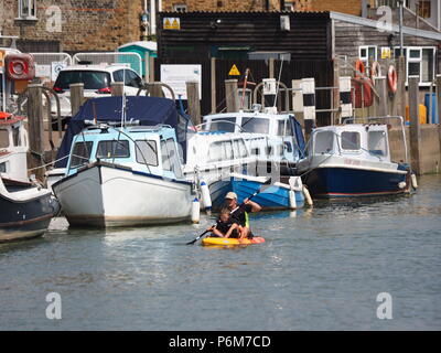 Queenborough, Kent, UK. 1st July, 2018. UK Weather: a sunny and warm afternoon in Queenborough, Kent. Credit: James Bell/Alamy Live News Stock Photo