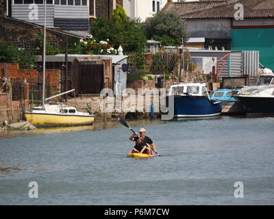 Queenborough, Kent, UK. 1st July, 2018. UK Weather: a sunny and warm afternoon in Queenborough, Kent. Credit: James Bell/Alamy Live News Stock Photo