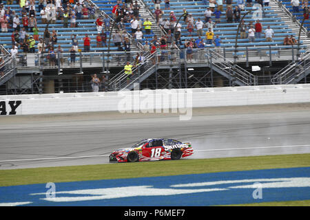 Joliet, Illinois, USA. 1st July, 2018. Kyle Busch (18) wins the Overton's 400 at Chicagoland Speedway in Joliet, Illinois Credit: Justin R. Noe Asp Inc/ASP/ZUMA Wire/Alamy Live News Stock Photo