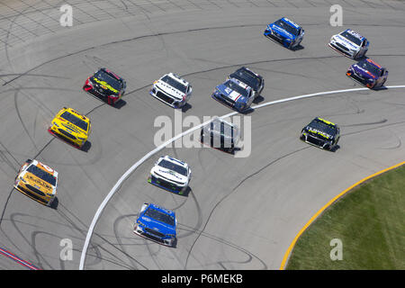 Joliet, Illinois, USA. 1st July, 2018. Trevor Bayne (6) races down the front stretch during the Overton's 400 at Chicagoland Speedway in Joliet, Illinois Credit: Stephen A. Arce/ASP/ZUMA Wire/Alamy Live News Stock Photo