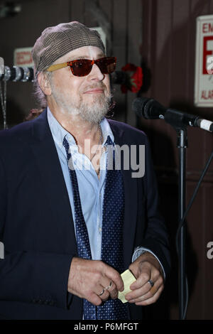 Hollywood, California, USA. 30th June, 2018. Leif Garrett prepares his speech at  'Rock & Roll Drummer Joey Durant's Wedding Celebration' at the Rainbow in Hollywood, California. Credit: Sheri Determan/Alamy Live News Stock Photo