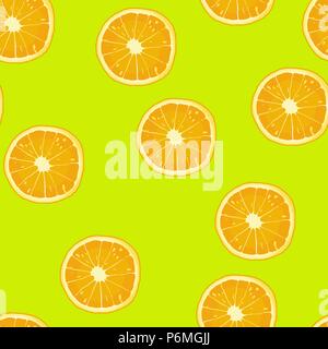 Slice orange pattern seamless. Vector illustration. Food wallpapers from citrus fruit. Stock Vector