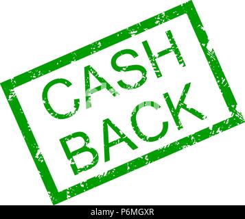 Text cash back in frame rubber stamp. Vector cash back money, insignia cashback imprint illustration Stock Vector