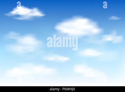 White clouds on the blue sky . Abstract background with clouds on blue sky. Blue sky and white clouds. Stock Vector