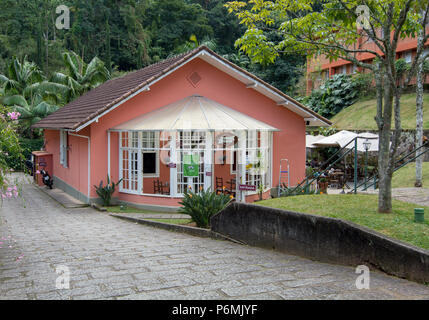 Petropolis, Rio de Janeiro, Brazil- May 17, 2018: The guest house of the Museu Imperial is now used as a restaurant for tourists Stock Photo