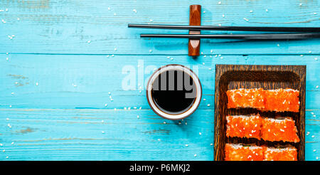 Photo rolls on rectangular plate Stock Photo