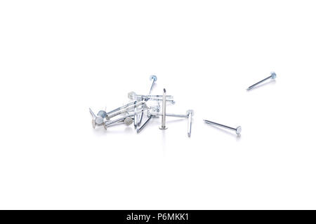 Nails on white empty background Stock Photo