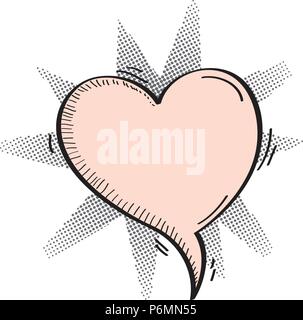 Heart shaped comic speech bubble Stock Vector